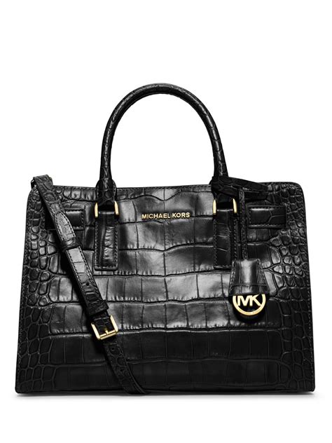 michael kors dillon croc bag black|Bags .